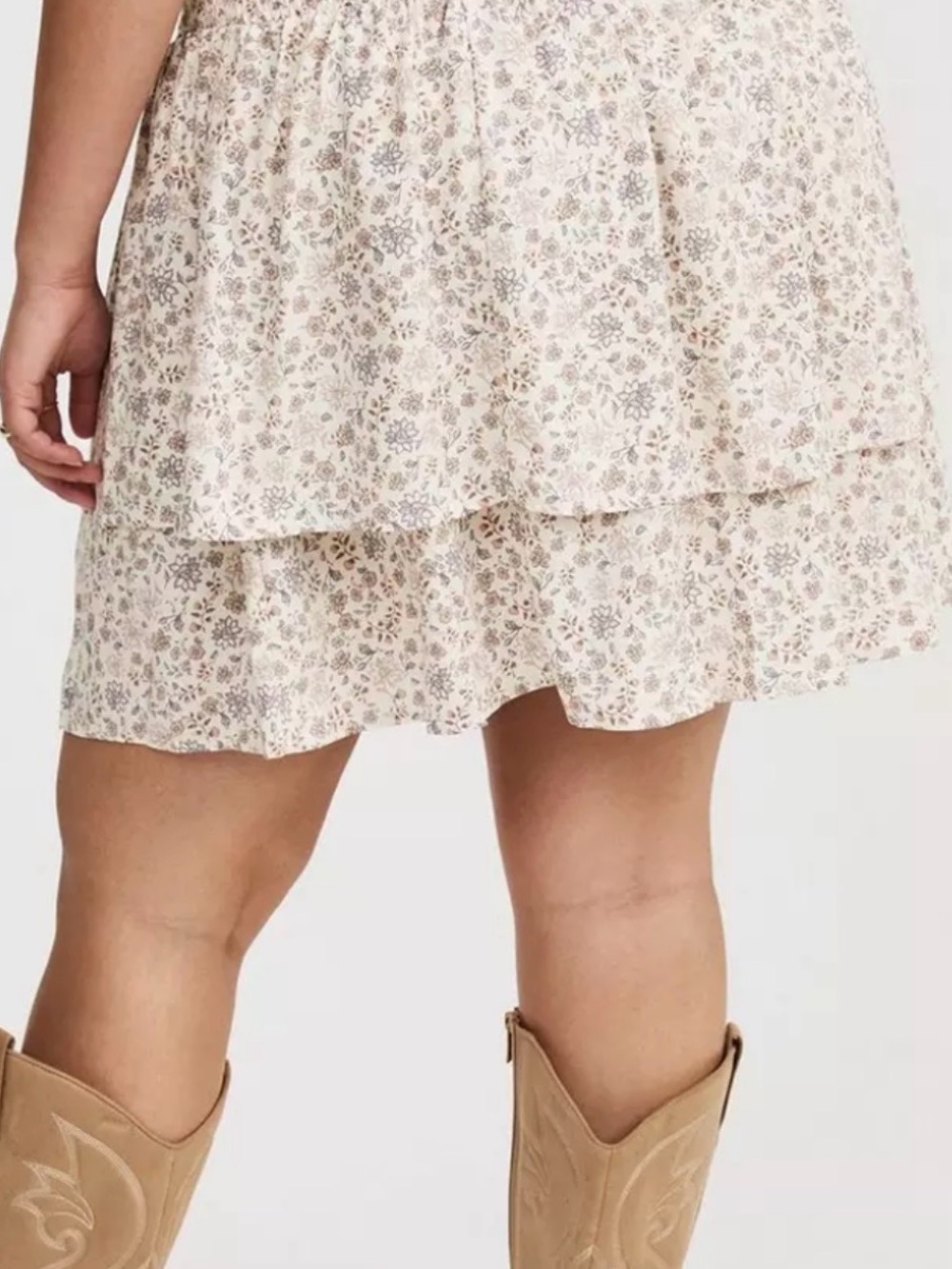 Torrid Sz 1 NWT Floral Double-Ruffle Mini Skirt Smocked High Waist Boho